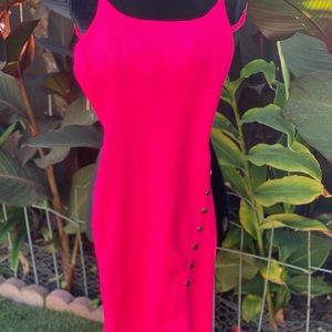 NWT, Neon Pink Ribbed Bodycon Dress, M